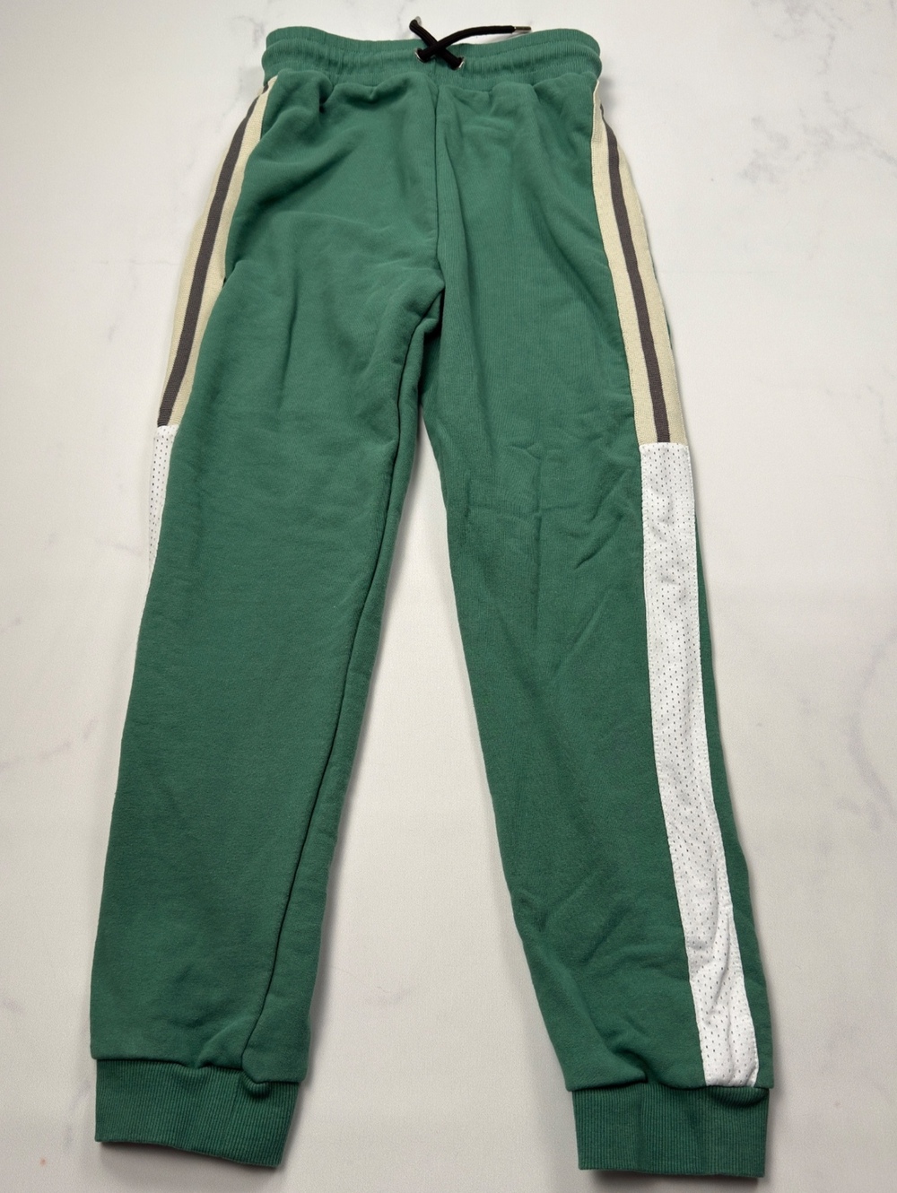 Kidpik Green Jogger Pants with Side Stripes and Drawstring Waist - Boys XXL